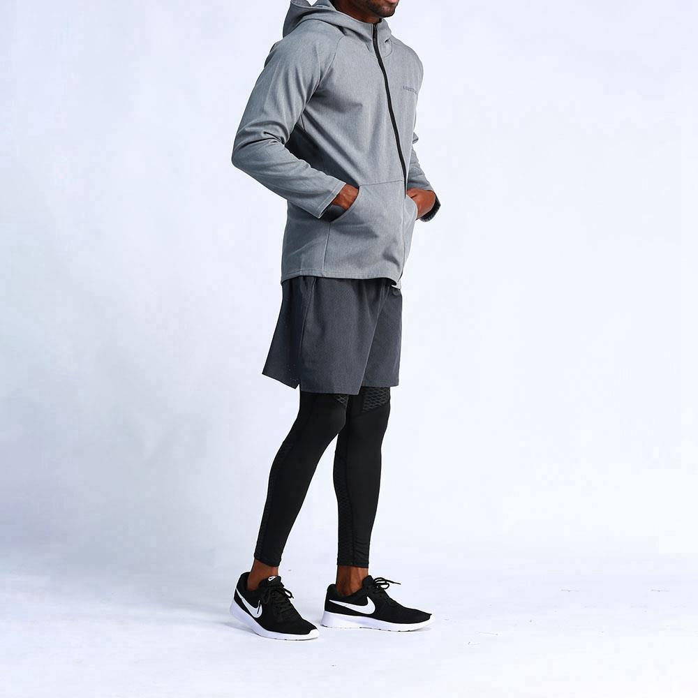 T65 Men Hooded Casual Coat Sport Fitness Active Jacket Size M - Grey