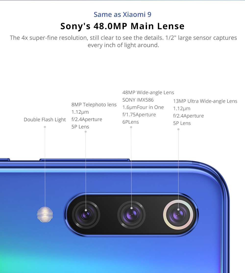 Xiaomi Mi 9 SE 5.97 Inch 4G LTE Smartphone Snapdragon 712 6GB 64GB 48.0MP+8.0MP+13.0MP Triple Rear Cameras MIUI 10 In-display Fingerprint NFC Fast Charge - Purple