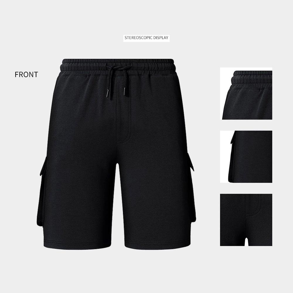 DK17 Men Casual Sports Tethers Shorts Fifth Pants Loose Breathable Size S - Gray