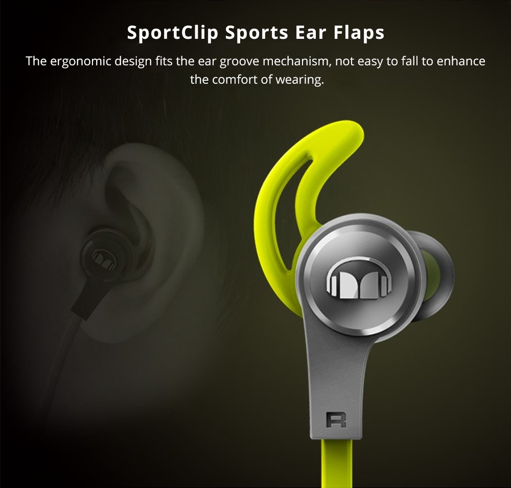 MONSTER iSport Achieve Bluetooth Earphones Water Resistant Noise Reduction - Blue