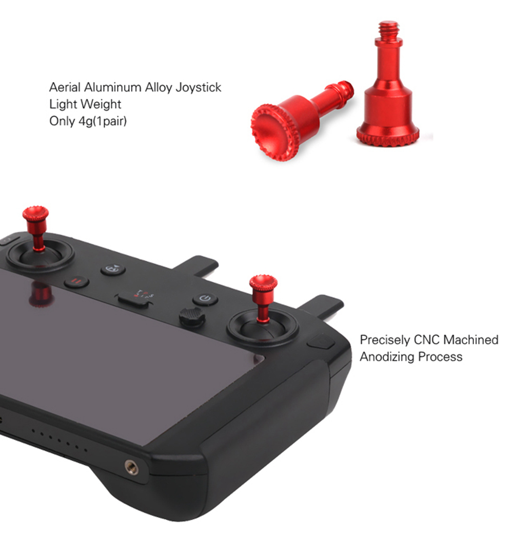 1Pair Remote Control Spare Parts Operating Lever for DJI Smart Controller - Black