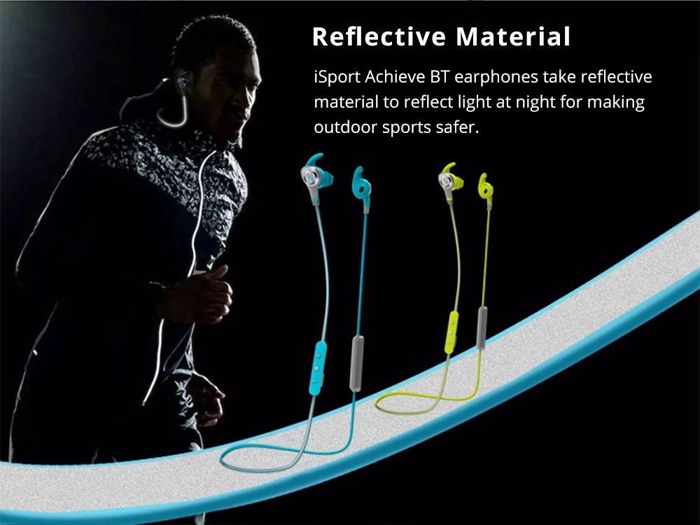 MONSTER iSport Achieve Bluetooth Earphones Water Resistant Noise Reduction - Blue