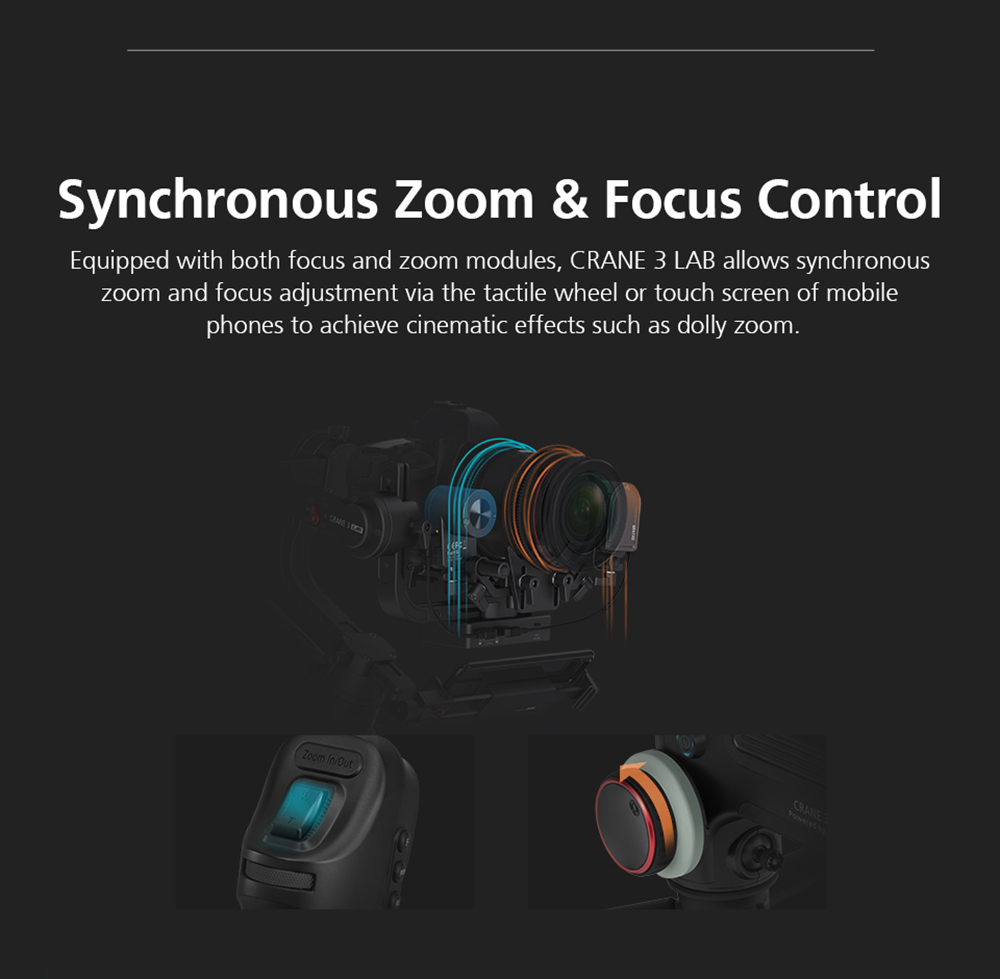 Zhiyun Crane 3 LAB 3-Axis Wireless FHD Brushless Handheld Gimbal Stabilizer for DSLR Camera - Creator Version