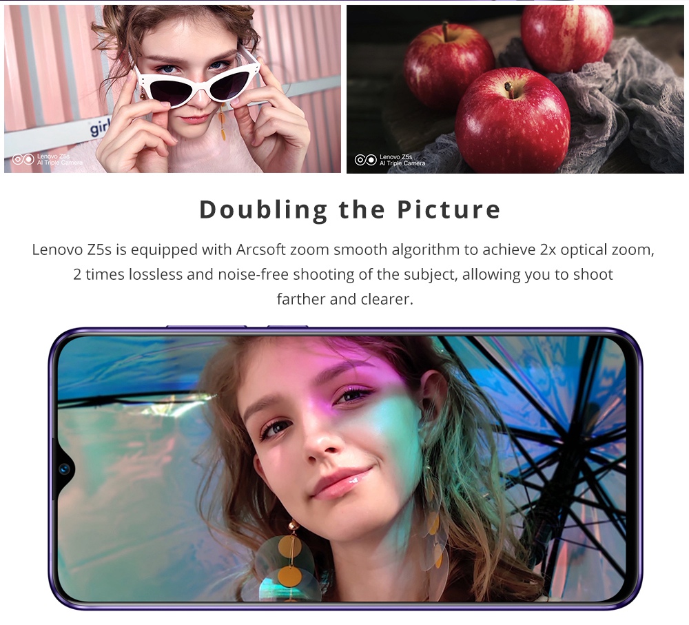 Lenovo Z5S 6.3 Inch 4G LTE Smartphone Snapdragon 710 6GB 128GB 16.0MP+8.0MP+5.0MP Triple Rear Cameras ZUI 10 Touch ID Quick Charge - Orange