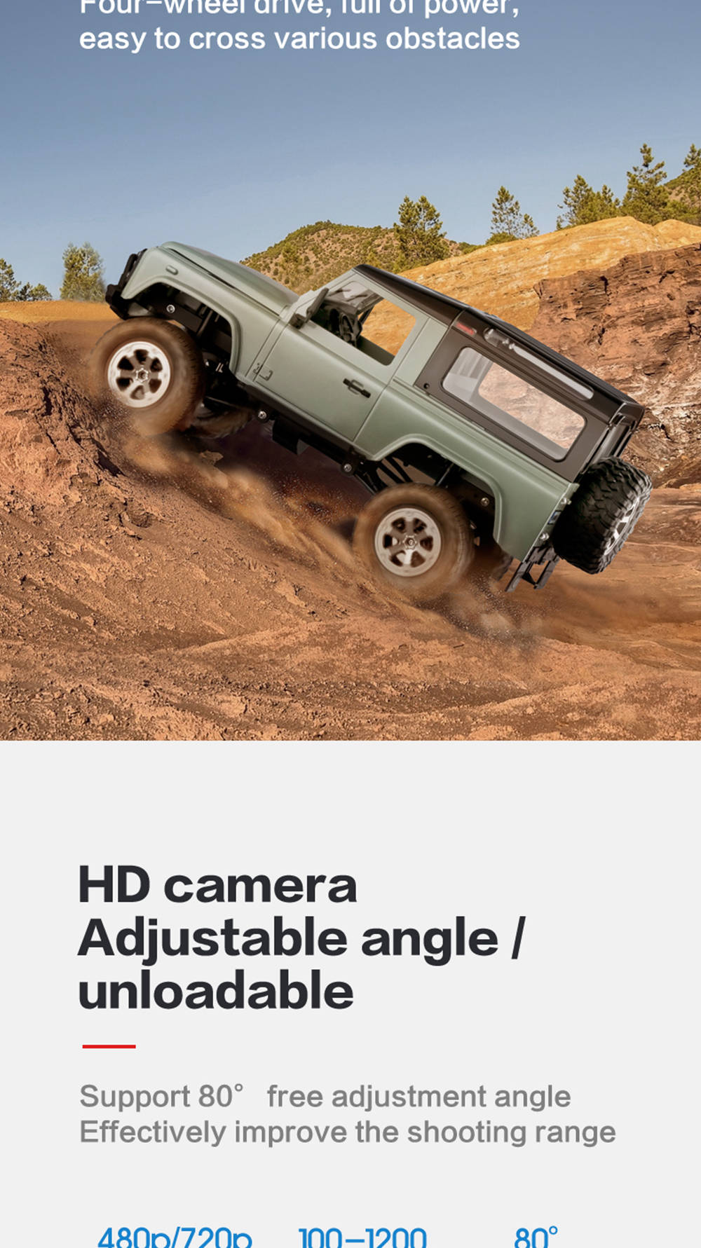 Fayee FY003A 2.4G 1:16 4WD Metal Frame Off-road RC Car RTR Ordinary Tires - Green