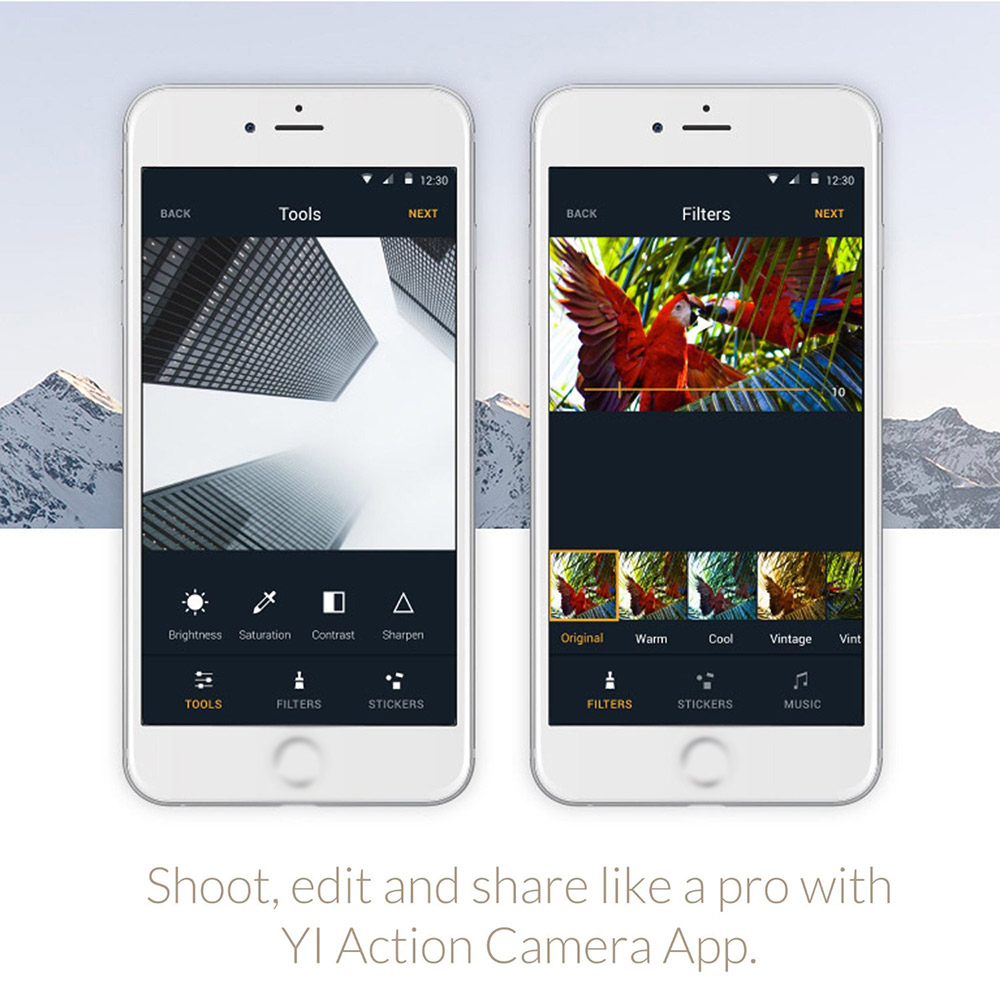 Xiaoyi YI 4K Action Camera 2 US Edition + Selfie Stick + Bluetooth Remote Controller Kits - Black