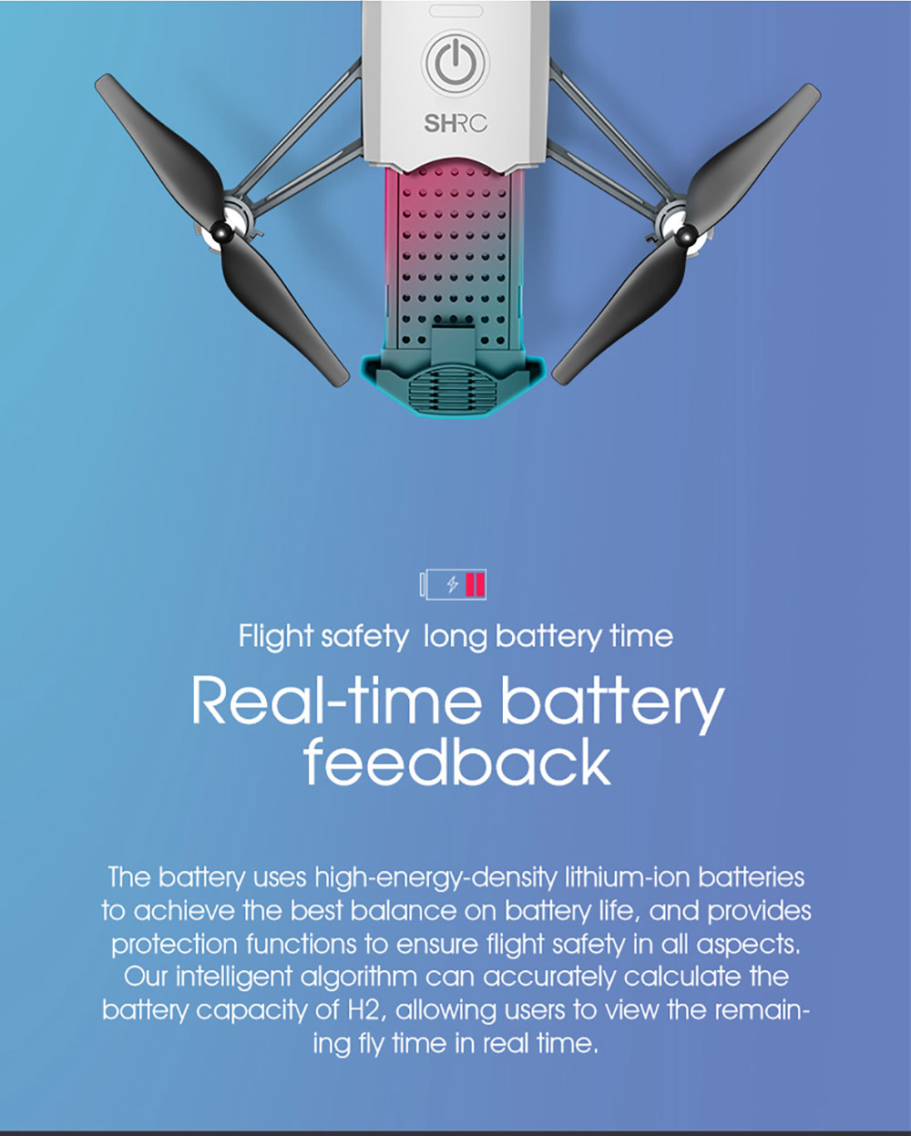 SHRC H2 Locke 2K WIFI FPV RC Quadcopter Smart Follow Optical Flow Positioning Mode RTF White - Three Battery