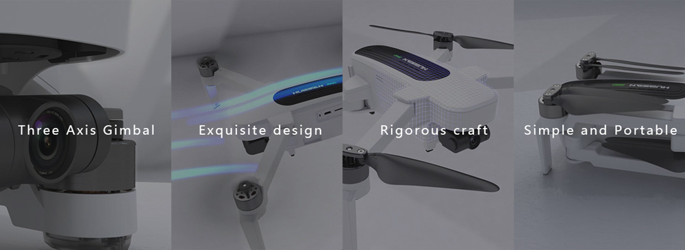 Hubsan H117S Zino 4K GPS 5G WIFI FPV RC Drone With 3-Axis Gimbal White - Portable Version