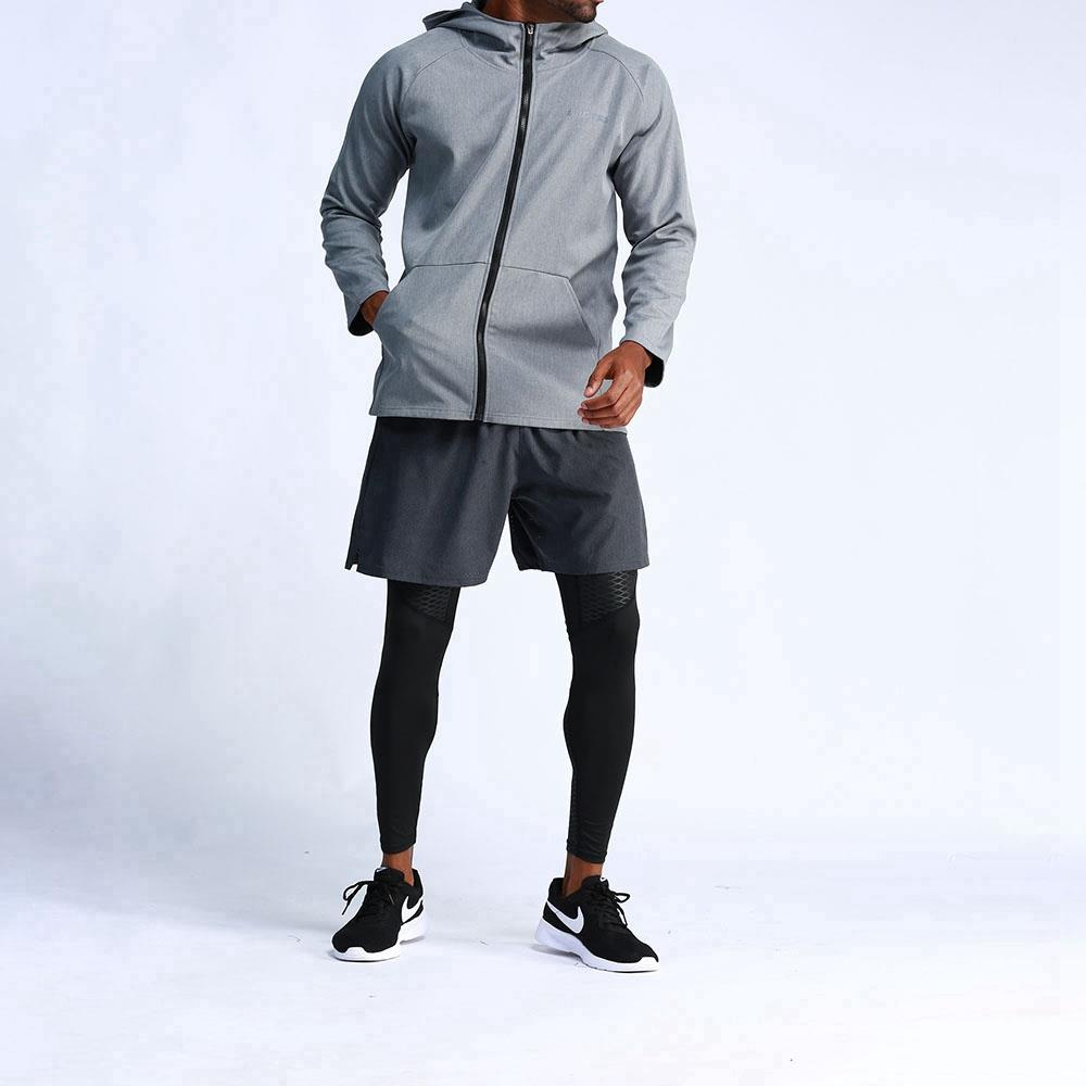 T65 Men Hooded Casual Coat Sport Fitness Active Jacket Size M - Grey