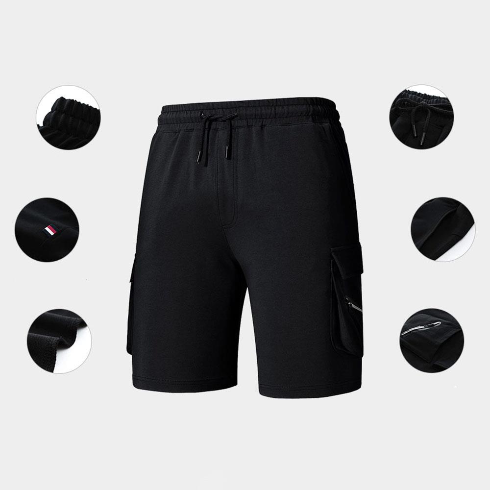 DK17 Men Casual Sports Tethers Shorts Fifth Pants Loose Breathable Size S - Gray
