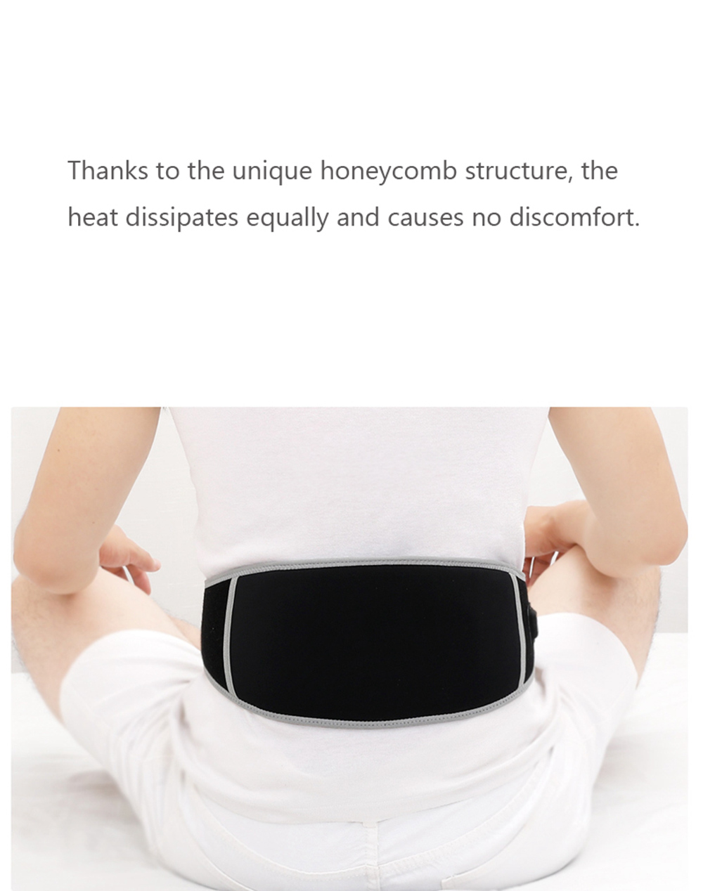 Xiaomi F10 PMA Graphene Therapy Heating Salt Moxibustion Waist Belt 3 Modes Ultralight Body Heater Massager - Grey