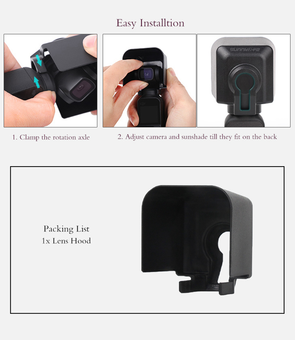 Sunnylife Handheld Gimbal Stabilizer Lens Hood For DJI OSMO Pocket