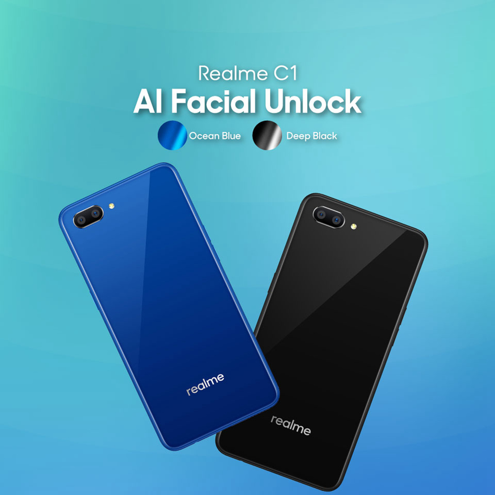 Global Version Realme C1 6.2 Inch 2GB 16GB Smartphone Black