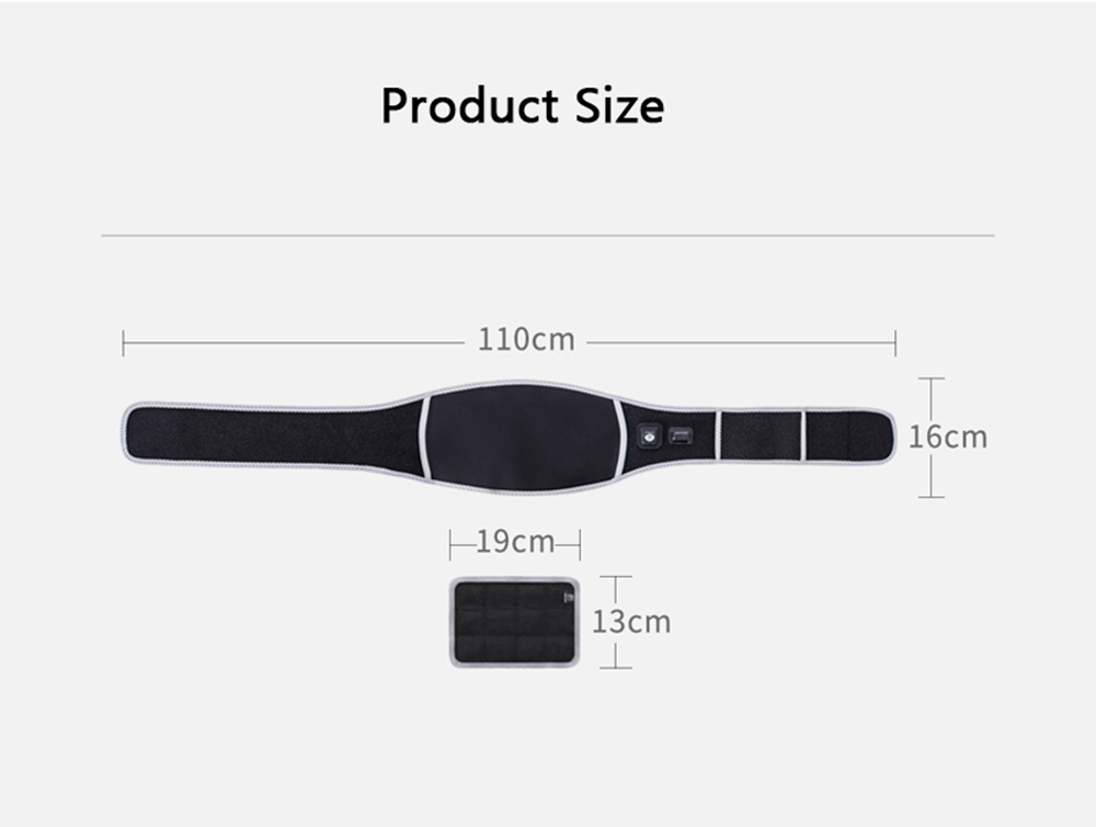 Xiaomi F10 PMA Graphene Therapy Heating Salt Moxibustion Waist Belt 3 Modes Ultralight Body Heater Massager - Grey