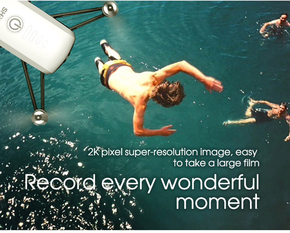 SHRC H2 Locke 2K WIFI FPV RC Quadcopter Smart Follow Optical Flow Positioning Mode RTF White - Three Battery