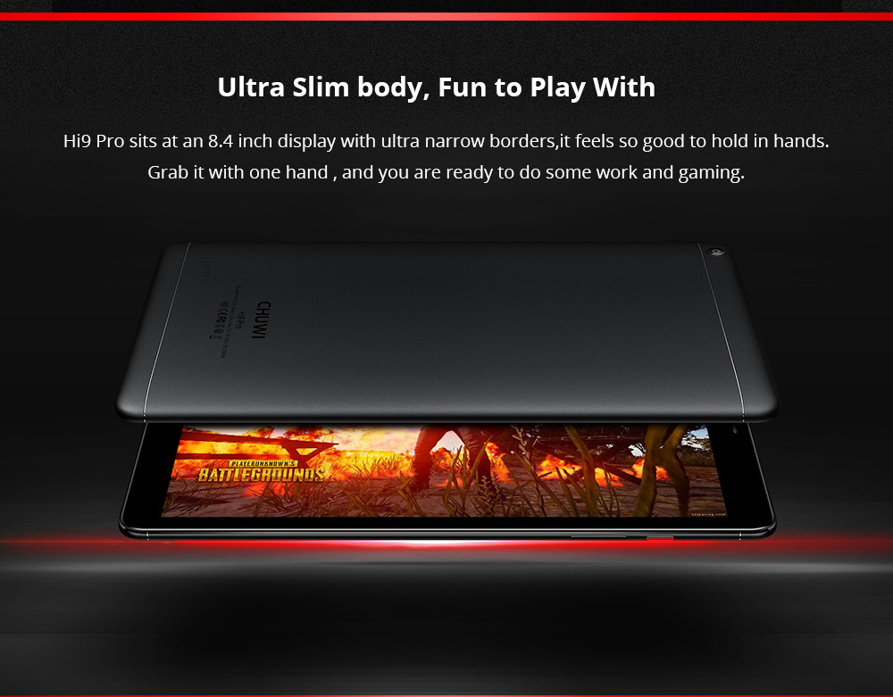 Chuwi Hi9 Pro 4G LTE Phablet MTK6797 Deca Core 8.4" IPS 2K 2560*1600 3GB RAM 32GB ROM Android 8.0 Dual SIM Dual Standby Built-in GPS GLONASS - Black