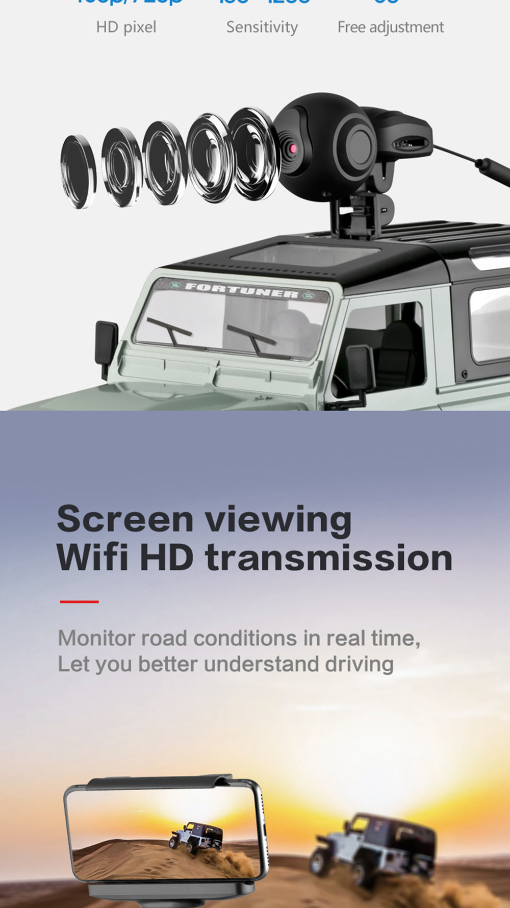 Fayee FY003B 2.4G 1:16 4WD Metal Frame Off-road RC Car RTR Snow Tires - Yellow