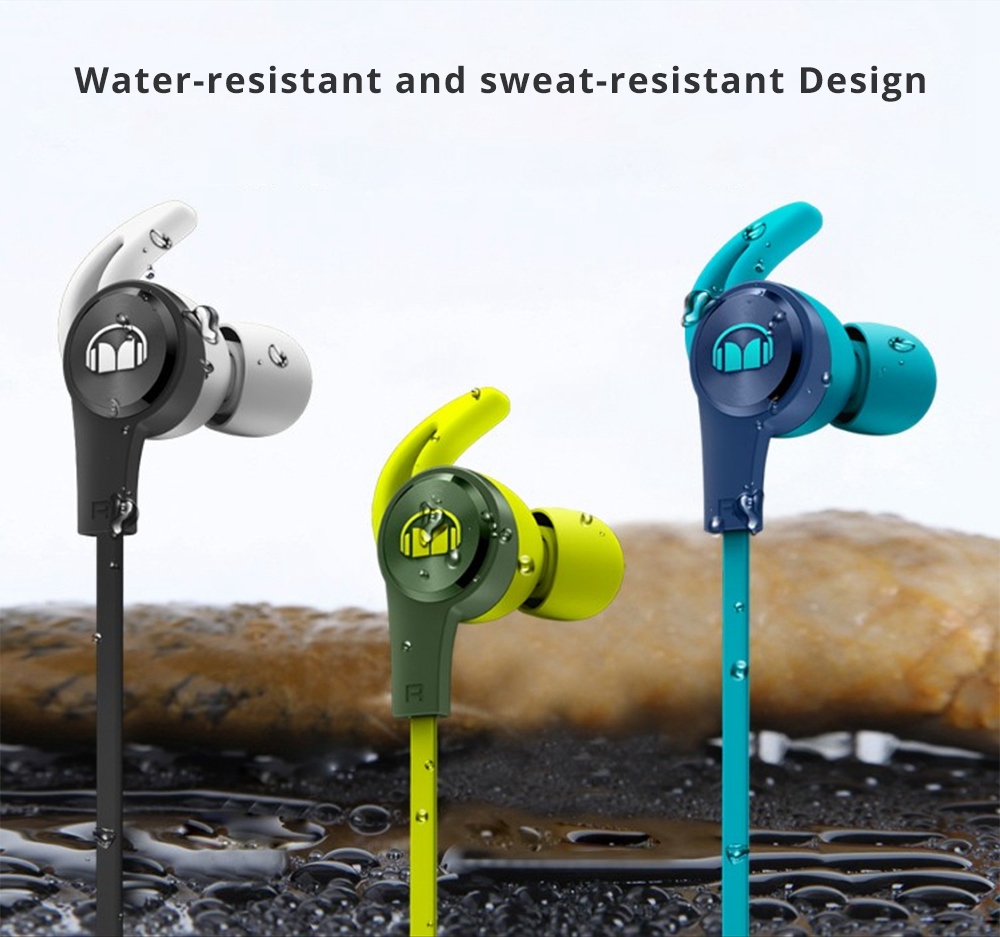 MONSTER iSport Achieve Bluetooth Earphones Water Resistant Noise Reduction - Green