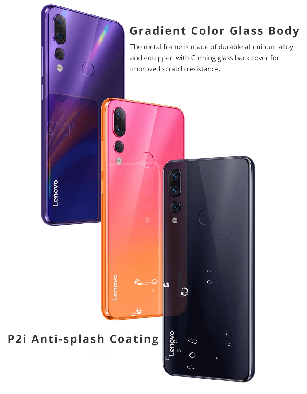 Lenovo Z5S 6.3 Inch 4G LTE Smartphone Snapdragon 710 4GB 64GB 16.0MP+8.0MP+5.0MP Triple Rear Cameras ZUI 10 Touch ID Quick Charge - Grey