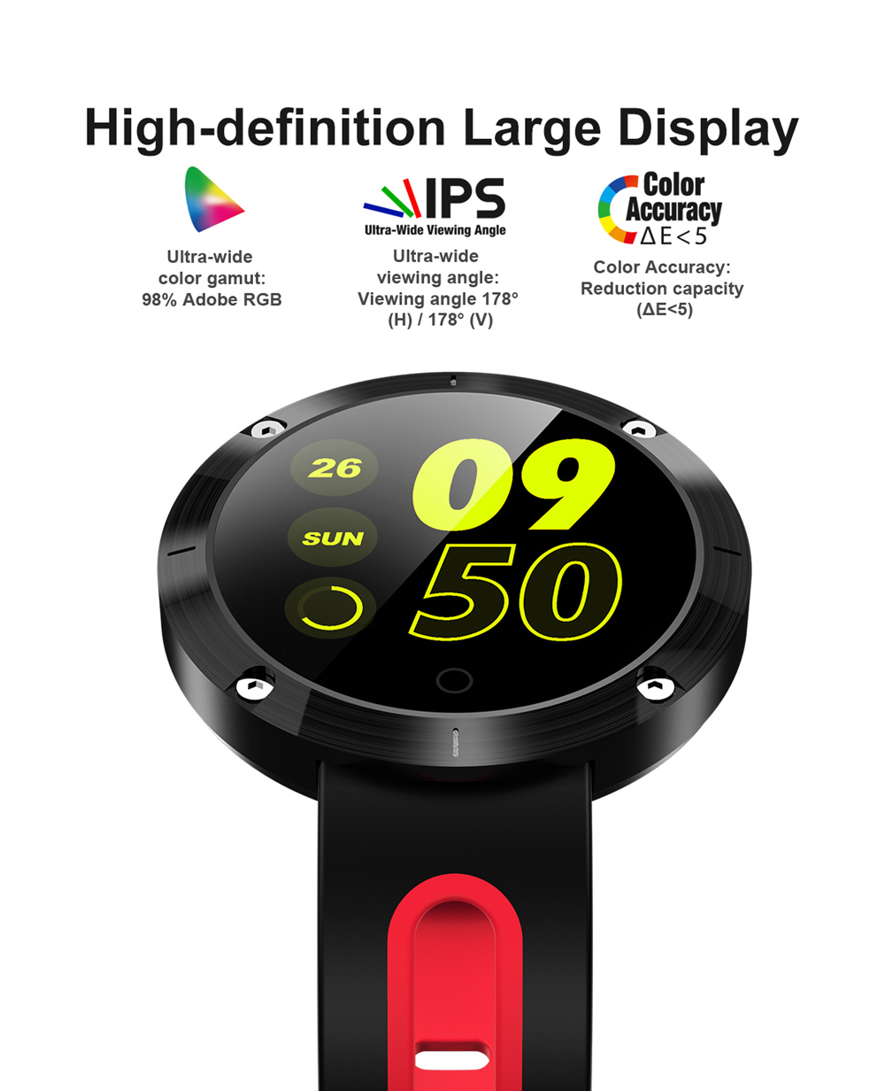 Makibes DM58 Plus Smart Watch 1.22 Inch IPS Screen Heart Rate Monitor Health Tracker IP68 - Black