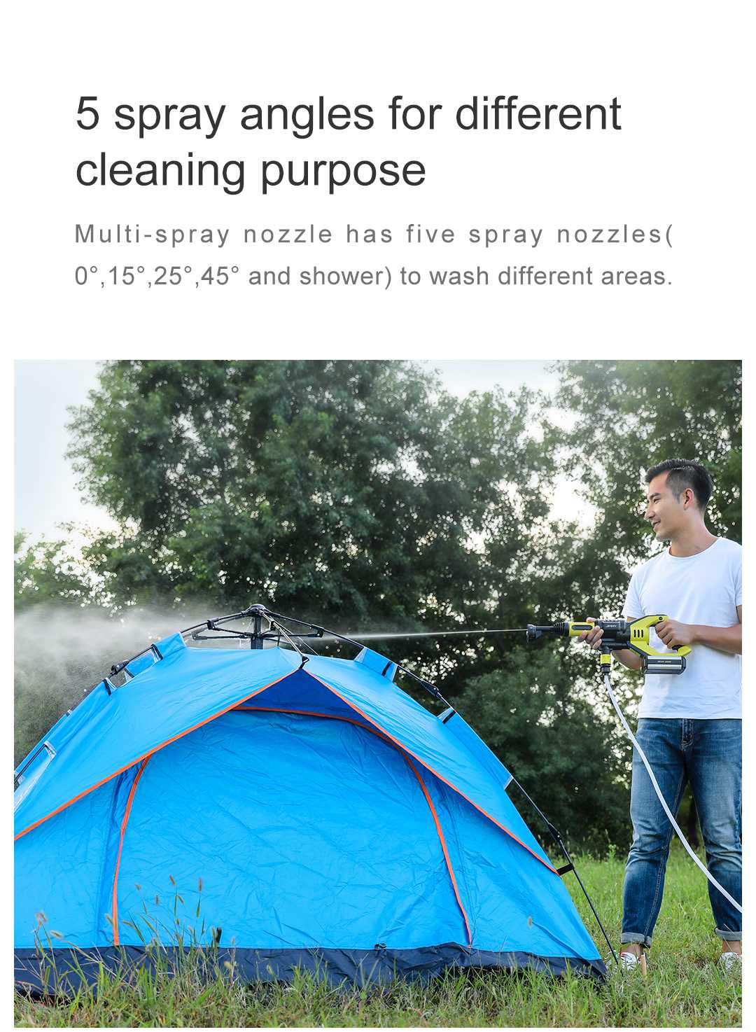 Xiaomi JIMMY JW31 Lightweight Cordless Pressure Washer Self-priming Faucet Long Cleaning Lance Eco Energy Saving Mode Portable Cleaner Global Version - Black