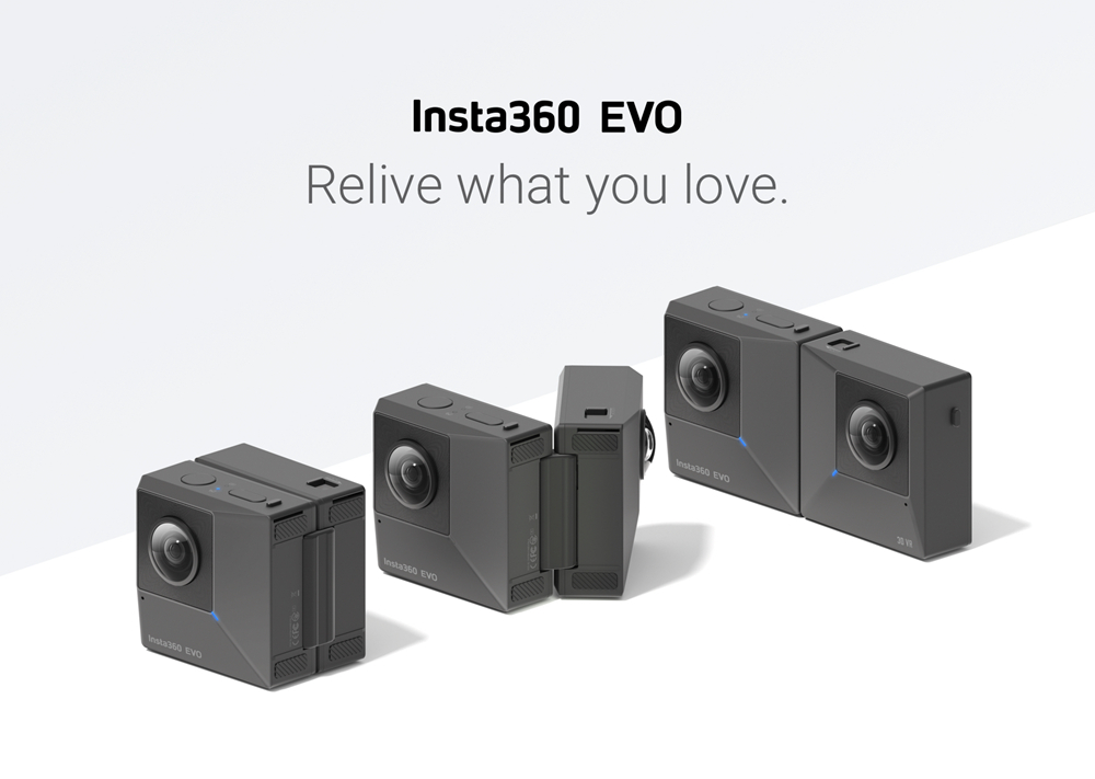 Insta360 EVO 180 Degree 3D 5.7K Folding Panoramic Naked-eye Anti Shake Sport Camera Compatible Oculus Go Samsung Gear VR
