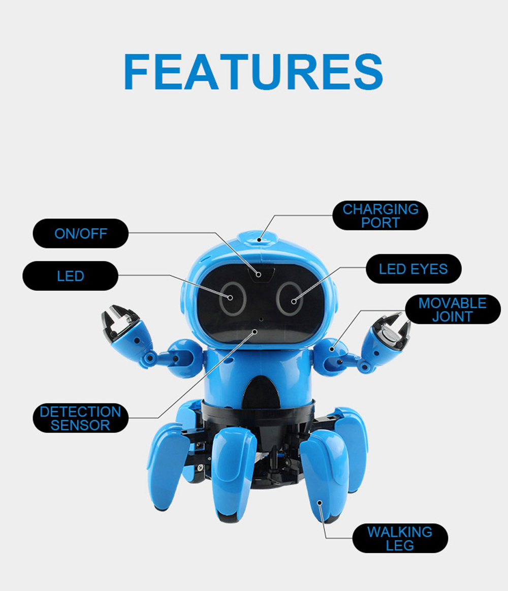 Mofun 991 6-Legged Intelligent Programming RC Robot Gesture Sensing Infrared Obstacle Avoidance