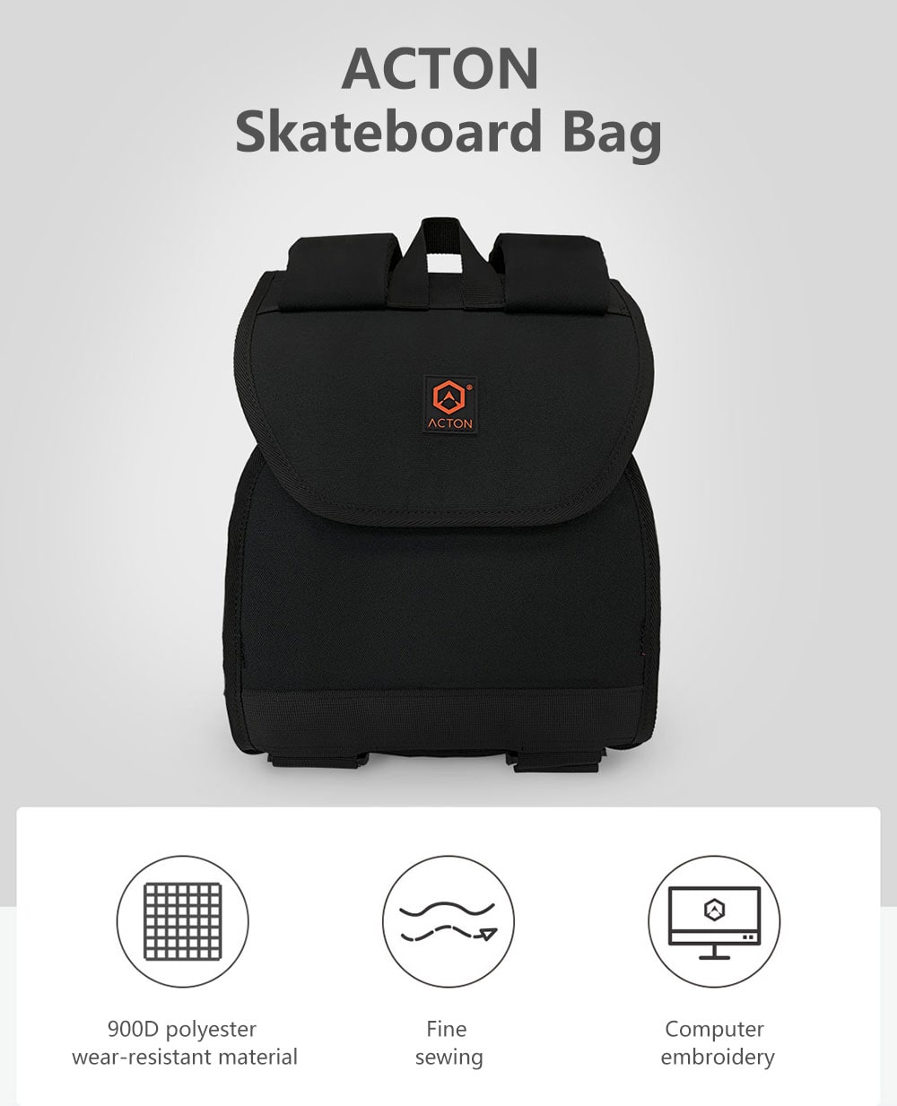 Xiaomi Youpin ACTON Skateboard Bag - Black