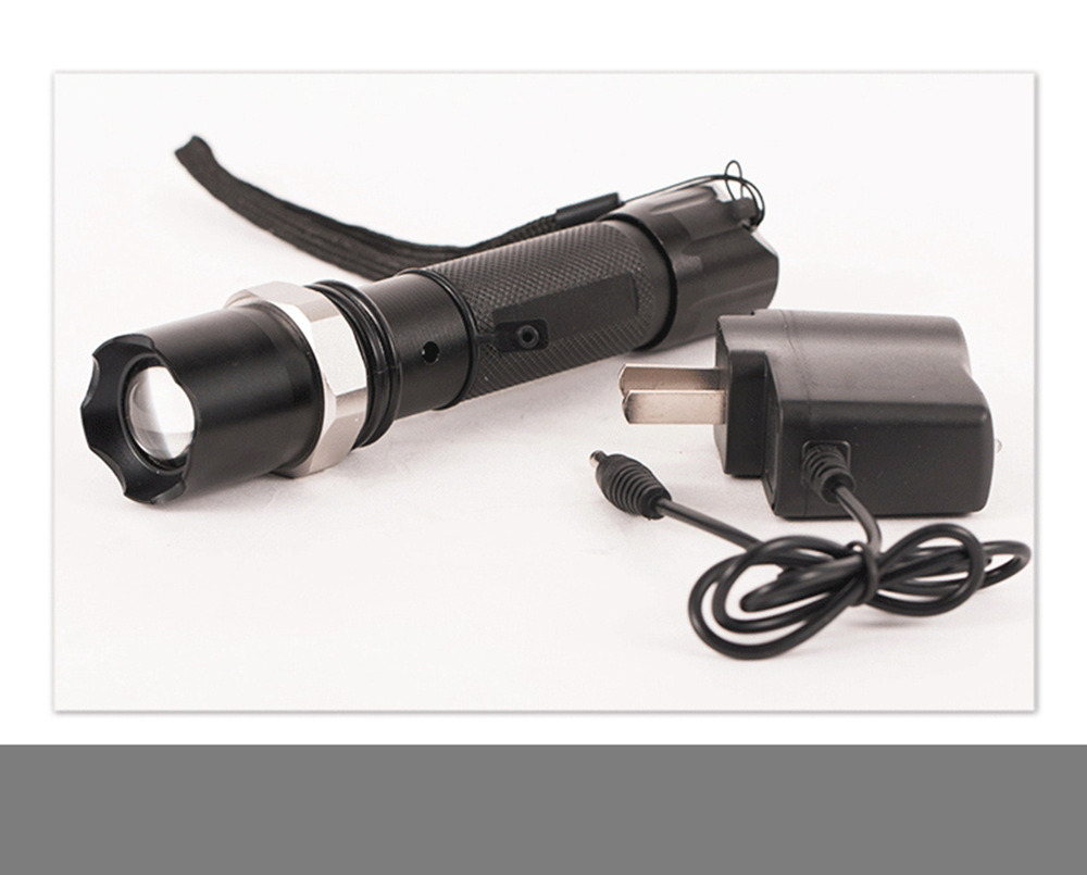 LED Flashlight 350 Lumens Rechargeable Battery - Black