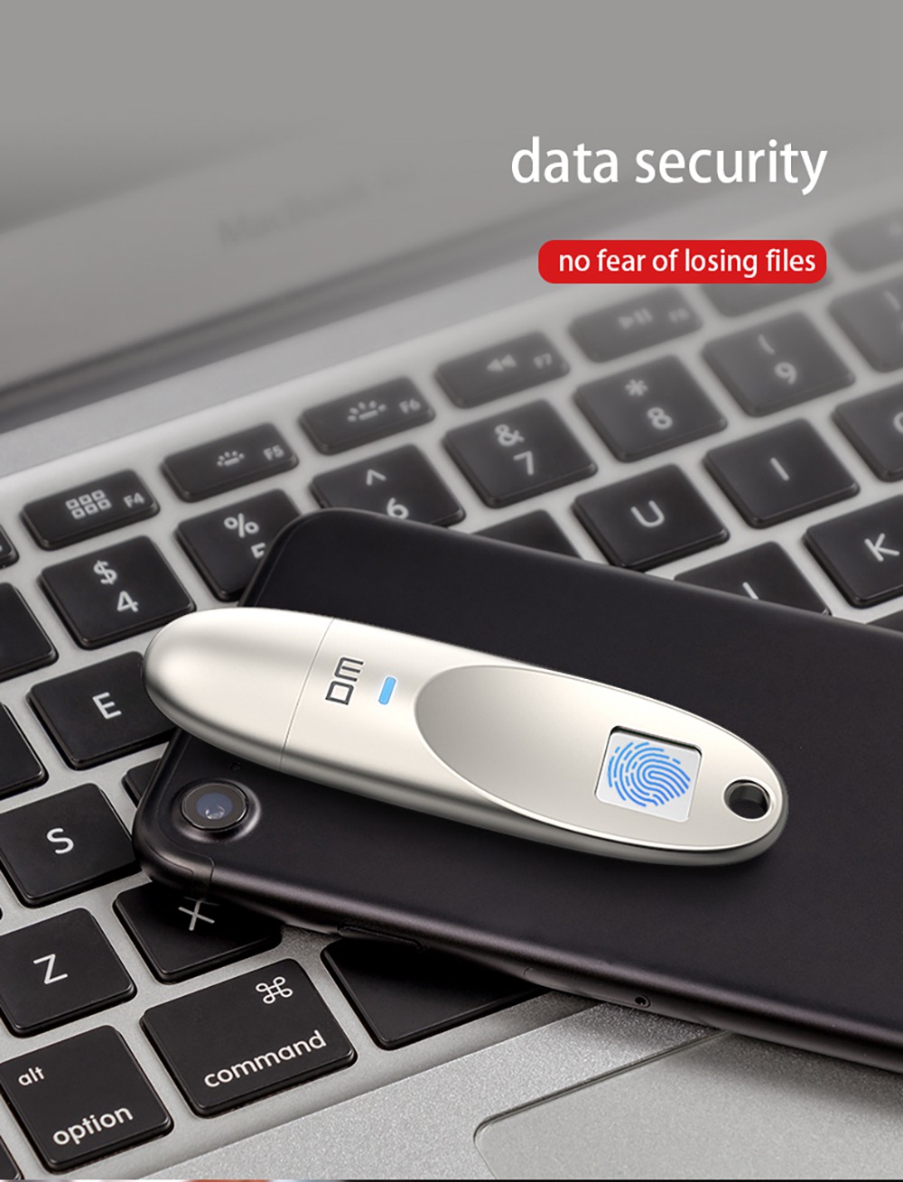 DM PD062 128GB USB3.0 Flash Drive Fingerprint Encryption Security Memory Disk - Silver