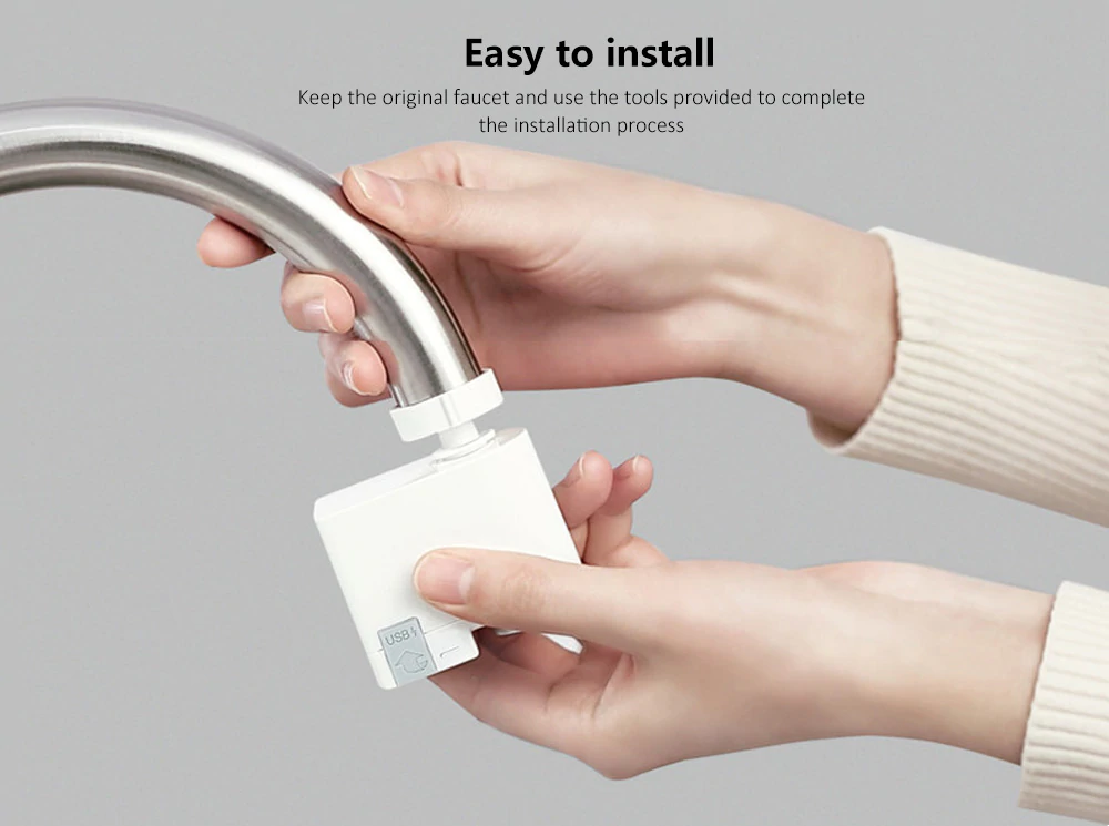 Xiaomi Infrared Induction Water Saving Device Automatic Faucet Adapter for Kitchen Bathroom - White