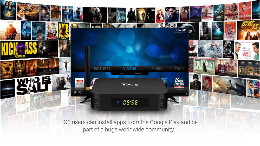 TANIX TX6 Allwinner H6 Android 9.0 2GB/16GB 4K TV Box with LED Display WiFi LAN USB3.0