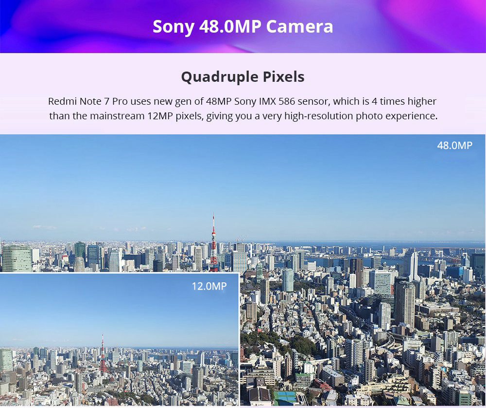 Xiaomi Redmi Note 7 Pro 6.3 Inch 4G LTE Smartphone Snapdragon 675 6GB 128GB 48.0MP+5.0MP Dual AI Cameras MIUI 10 Quick Charge Touch ID IR Remote Control - Black