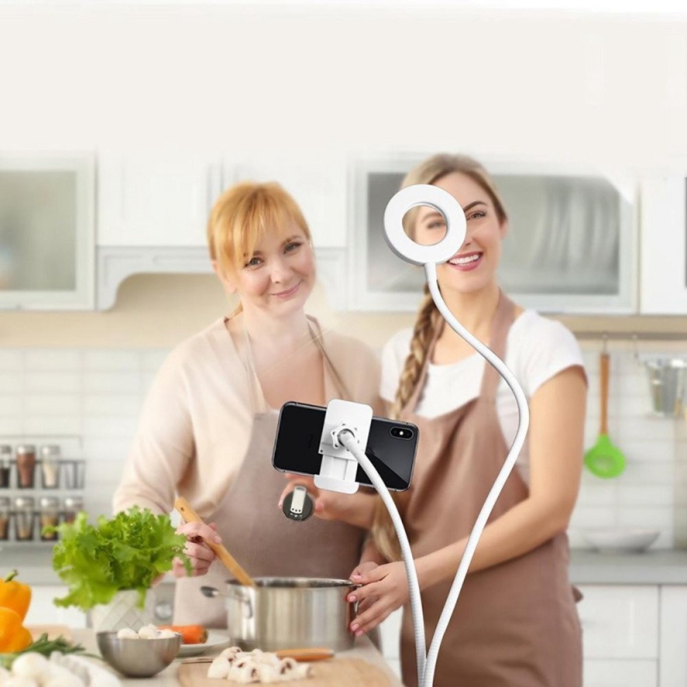 Dimmable LED Mobile Phone Live Fill Light Anchor Ring Fill Light Ring Live Broadcast Bracket - Black