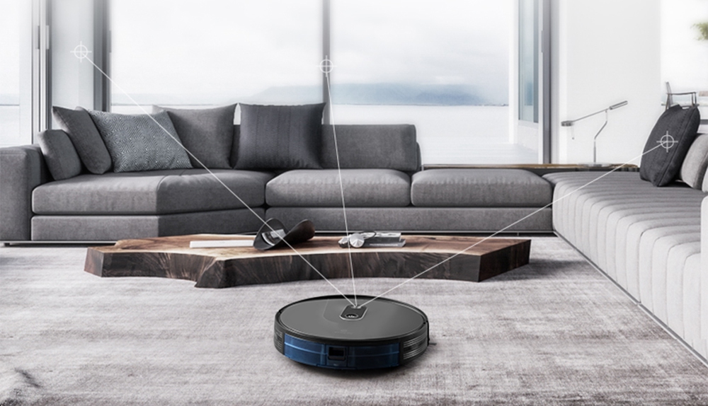 Amarey A900 Robotic Vacuum Cleaner AI Vision Navigation APP Remote Control 2 in 1 Sweeping Mopping Works with Amazon Alexa & Google Assistant - Black