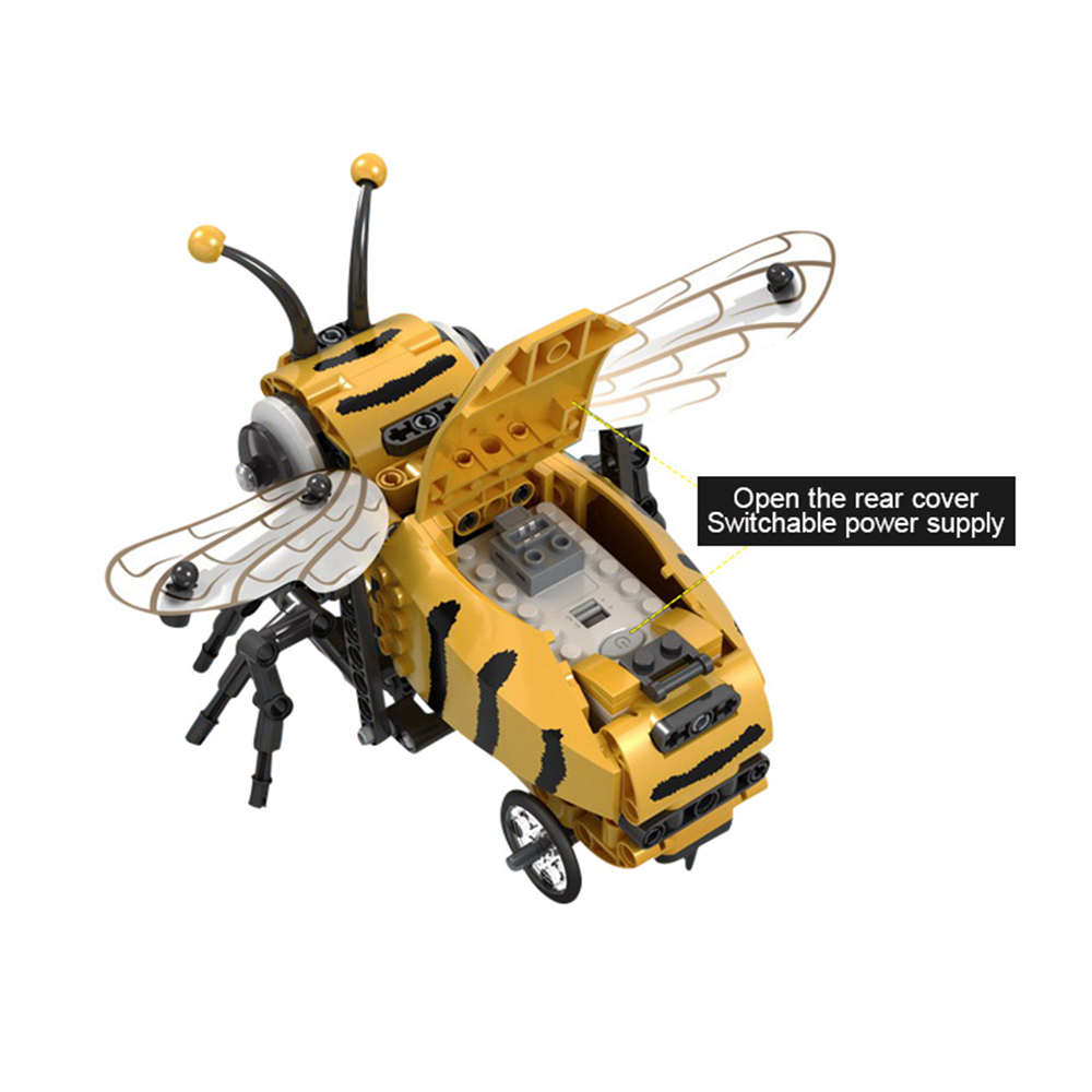 Mofun 7110 285PCS DIY Electric Bee Assembling Building Blocks RC Smart Robot With Automatic Obstacle Avoidance