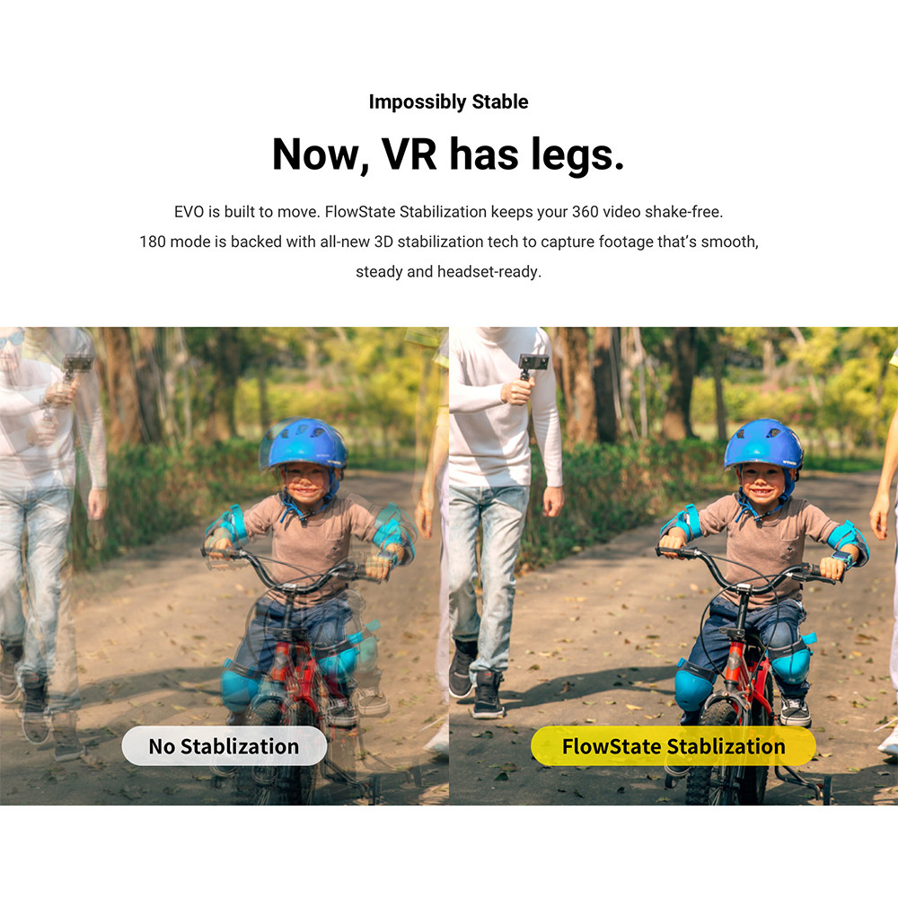 Insta360 EVO 180 Degree 3D 5.7K Folding Panoramic Naked-eye Anti Shake Sport Camera Compatible Oculus Go Samsung Gear VR