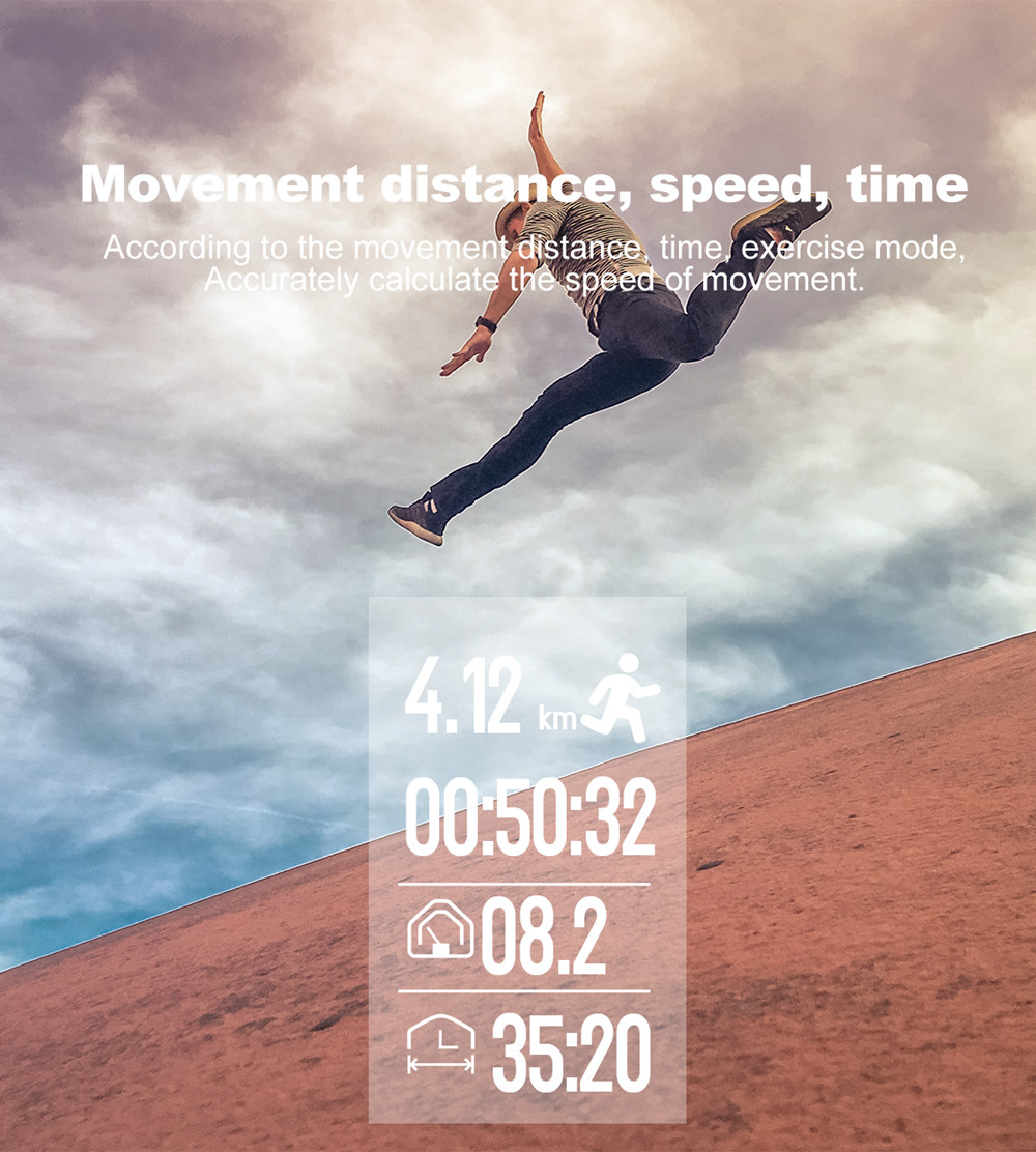 Makibes GT11 Smart Bracelet 0.96 Inch OLED Screen IP67 Built-in GPS Heart Rate Monitor Multi-sport Mode - Black