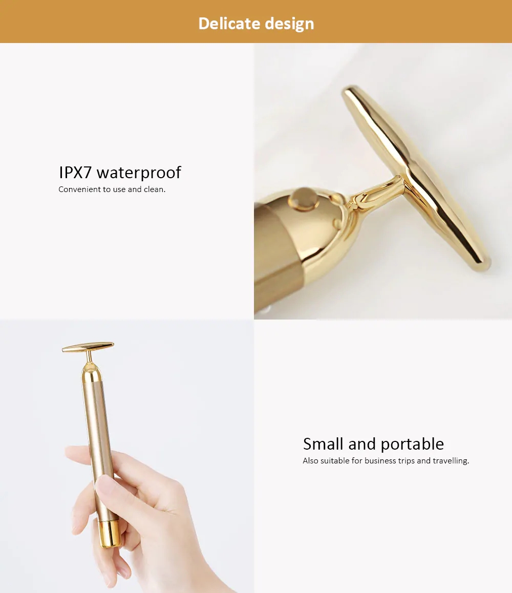 Xiaomi inFace MS3000 Beauty Stick V-Shape Face Massager Facial Massage Roller - Gold
