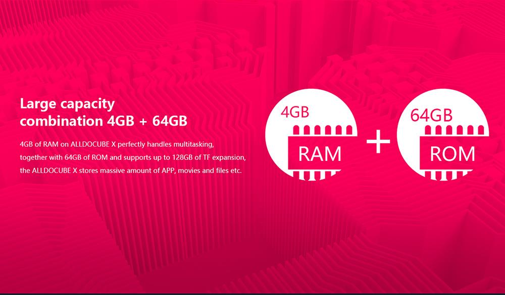 ALLDOCUBE Cube X Tablet PC MTK8176 Hexa Core 10.5" 2K Screen 2560*1600 Android 8.1 Fingerprint Unlock 8000mAh 4GB RAM 128GB ROM - Silver