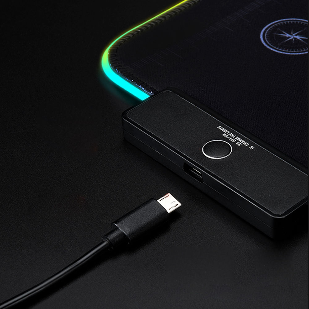 Ajazz AJPADS Luminous Mouse Pad 12 Lighting Effects Foldable Anti-Slip Mat - Black