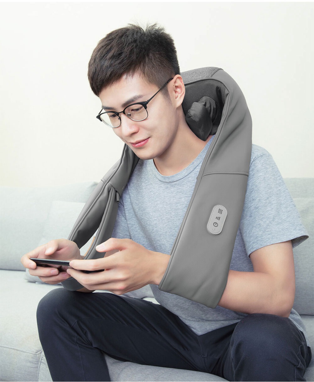 Xiaomi LERAVAN 3D Kneading Neck Shoulder Massager Customized Intensity PTC Heating Fast Charging Pinching Massage Shawl - Grey