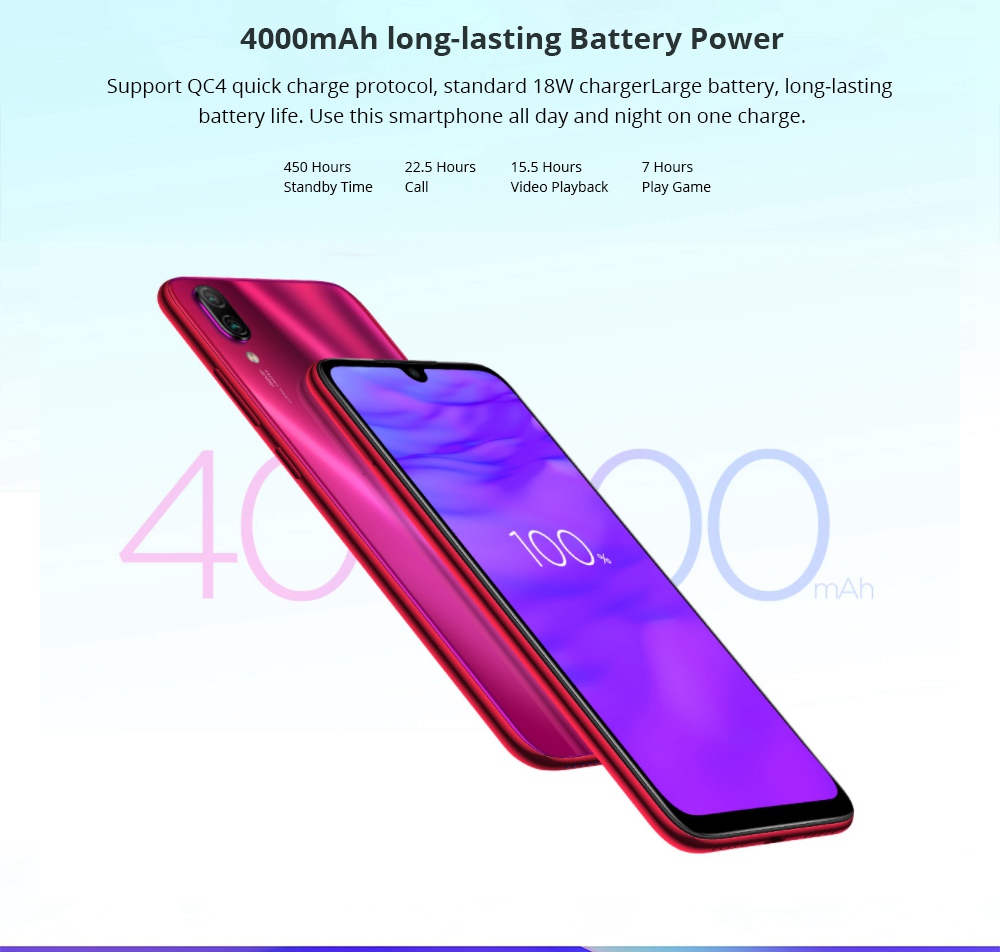 Xiaomi Redmi Note 7 Pro 6.3 Inch 4G LTE Smartphone Snapdragon 675 6GB 128GB 48.0MP+5.0MP Dual AI Cameras MIUI 10 Quick Charge Touch ID IR Remote Control - Black