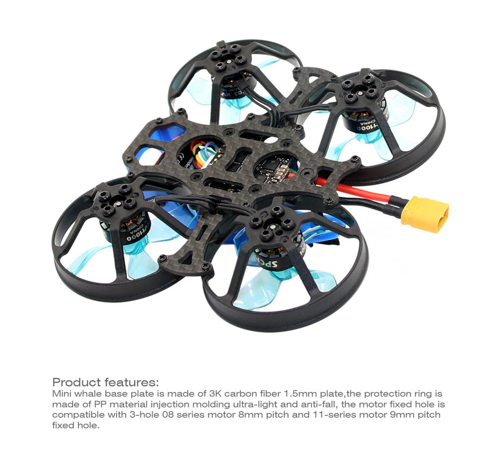 SPCMAKER MINI Whale HD 78mm 2-3S Brushless Whoop Racing Drone BNF - Frsky Receiver