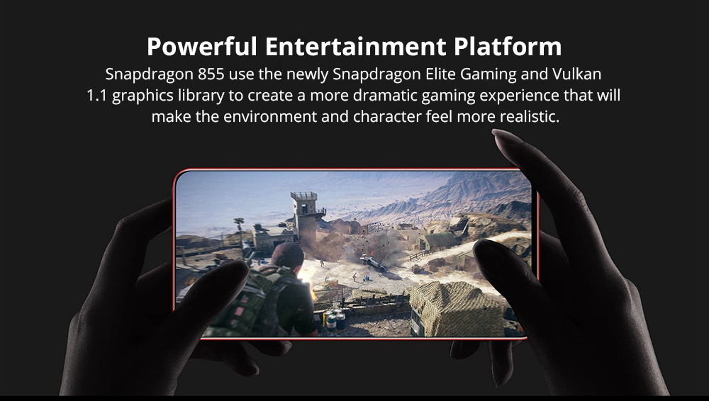 Lenovo Z5 Pro GT 6.39 Inch 4G LTE Smartphone Snapdragon 855 6GB 128GB 16.0MP+24.0MP Dual Rear Cameras Android 9.0 In-Display Fingerprint NFC - Black