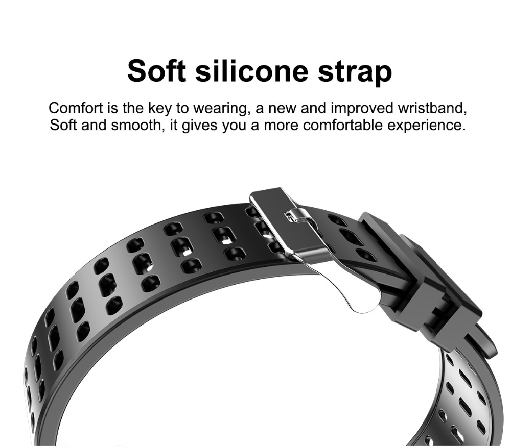 Makibes T2 Smart Watch 1.3 Inch IPS Screen Heart Rate Blood Pressure Monitor IP67 Multi Sports Modes - Gray