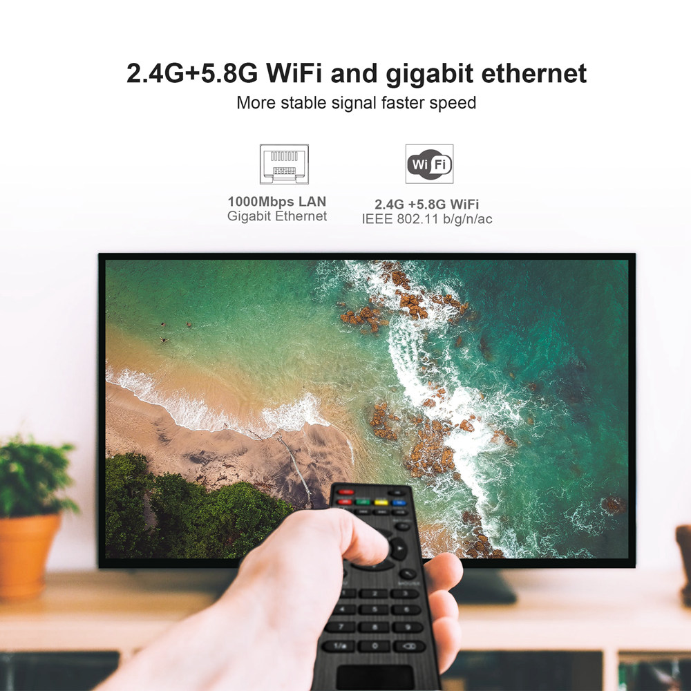 S95 Amlogic S905X2 Android 8.1 4GB DDR4 64GB eMMC TV Box Dual Band WiFi Gigabit LAN Bluetooth USB3.0