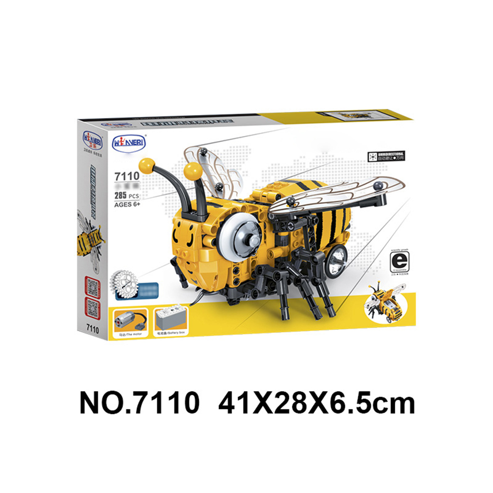 Mofun 7110 285PCS DIY Electric Bee Assembling Building Blocks RC Smart Robot With Automatic Obstacle Avoidance