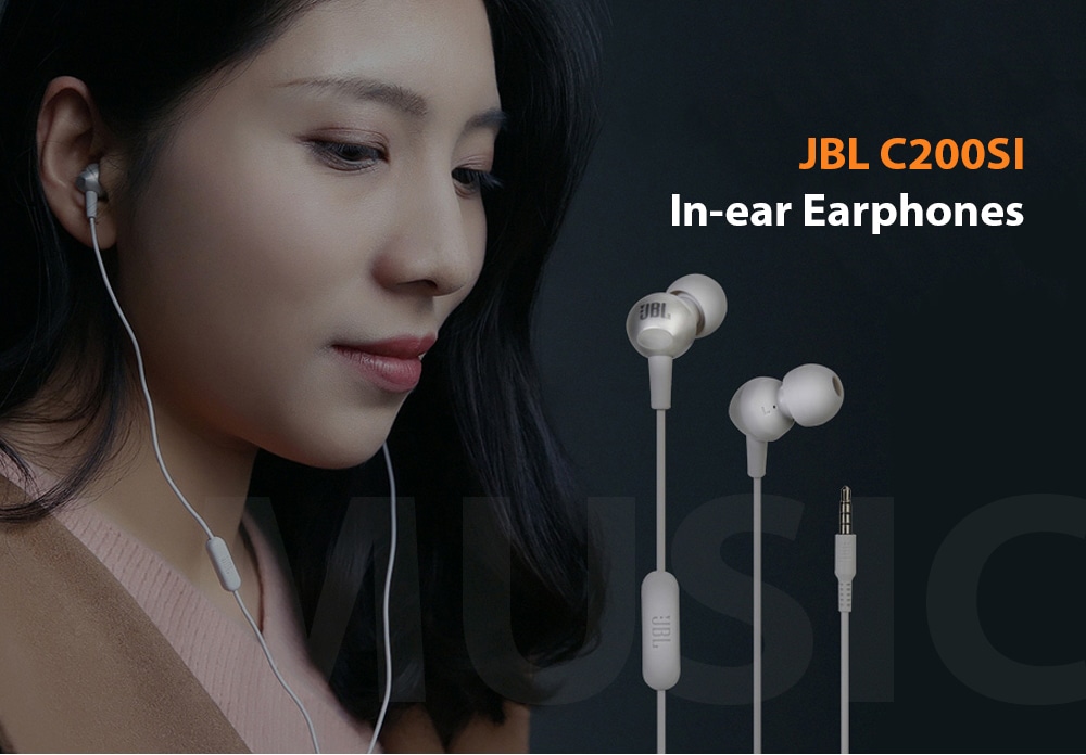 JBL C200SI In-Ear Wired Earphones with Mic and Line Control - Black