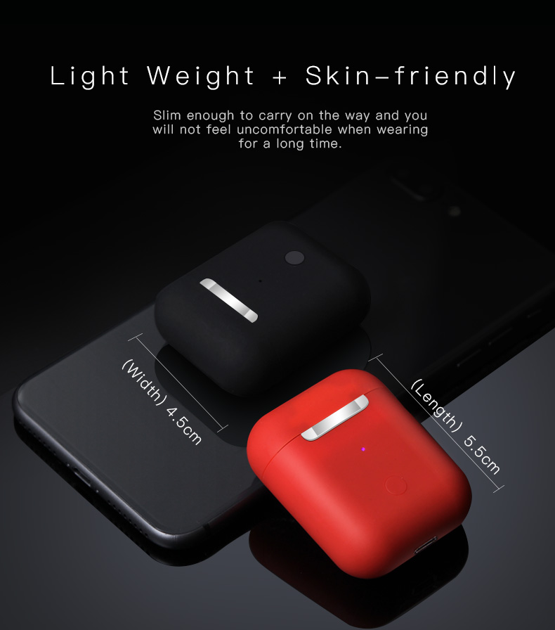 i12 TWS Bluetooth 5.0 Earbuds Tap Control Stereo Sound Standard Edition - Black